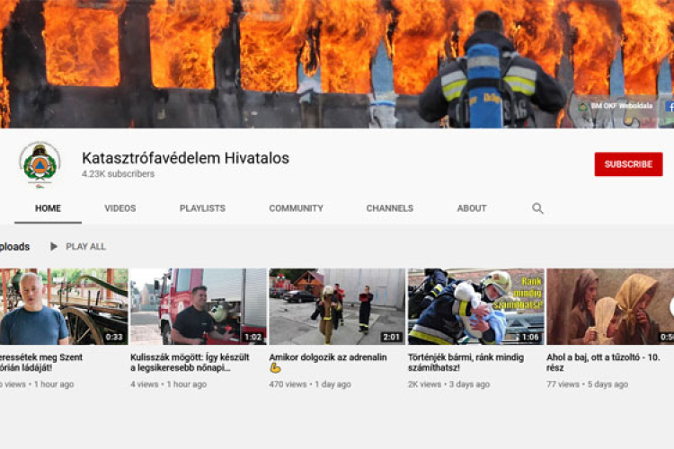 Megújult a katasztrófavédelem YouTube csatornája