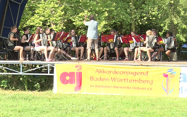 Ajándékkoncert ifjú német harmonikásoktól