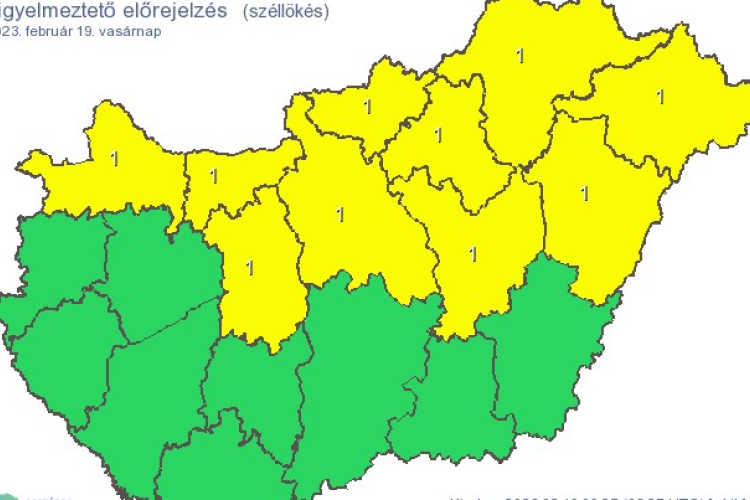 Elsőfokú riasztást adott ki az erős szél veszélye miatt a meteorológiai szolgálat